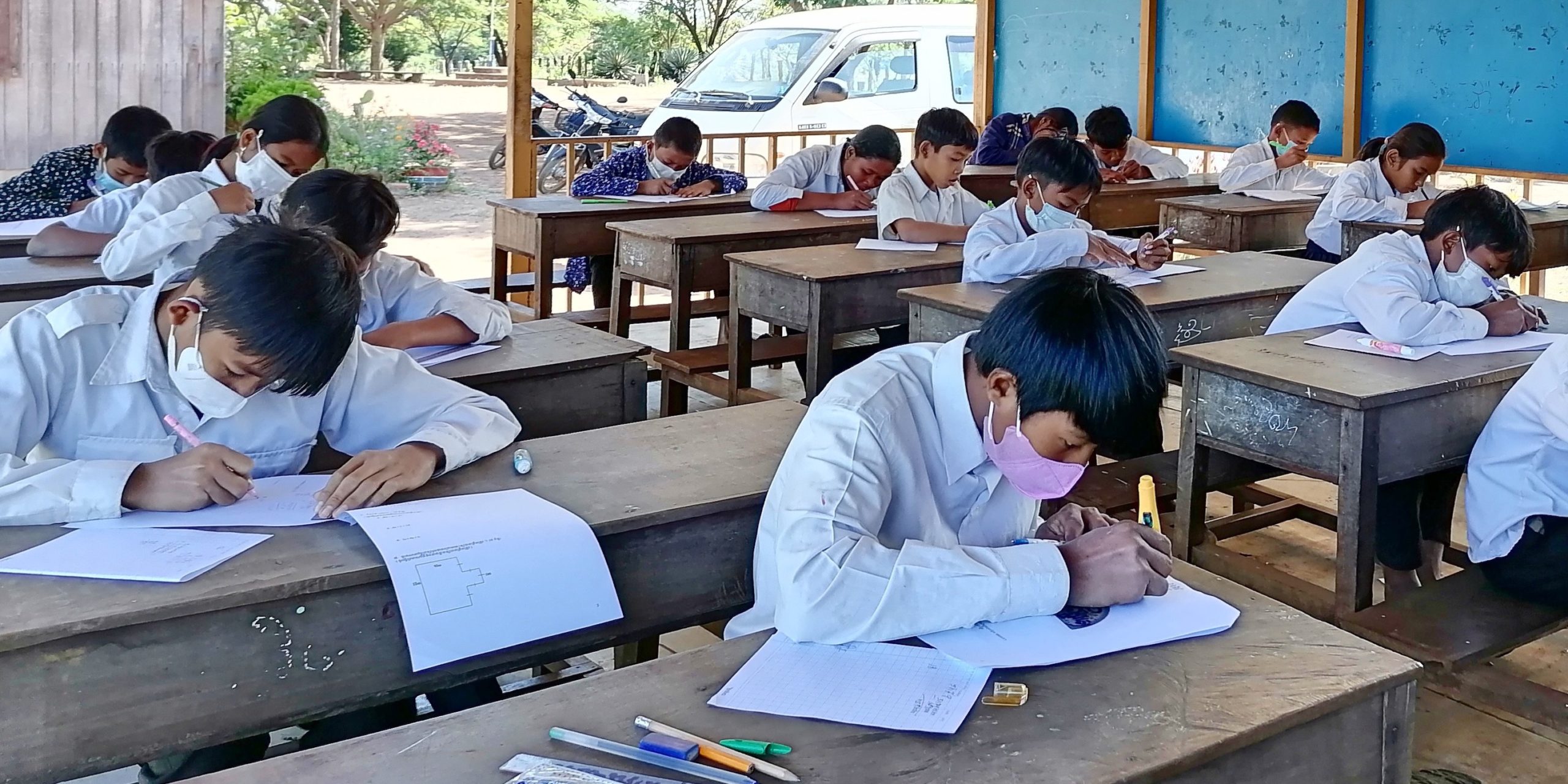 Grade 6 exam at Prey Kuol