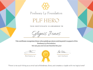 PLF Hero Certificate Glynis Jones