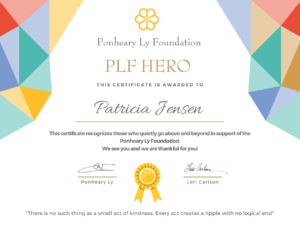 PLF Hero Certificate Patricia Jensen