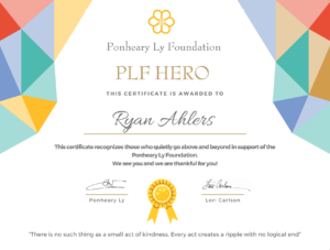 PLF Hero Certificate Ryan Ahlers