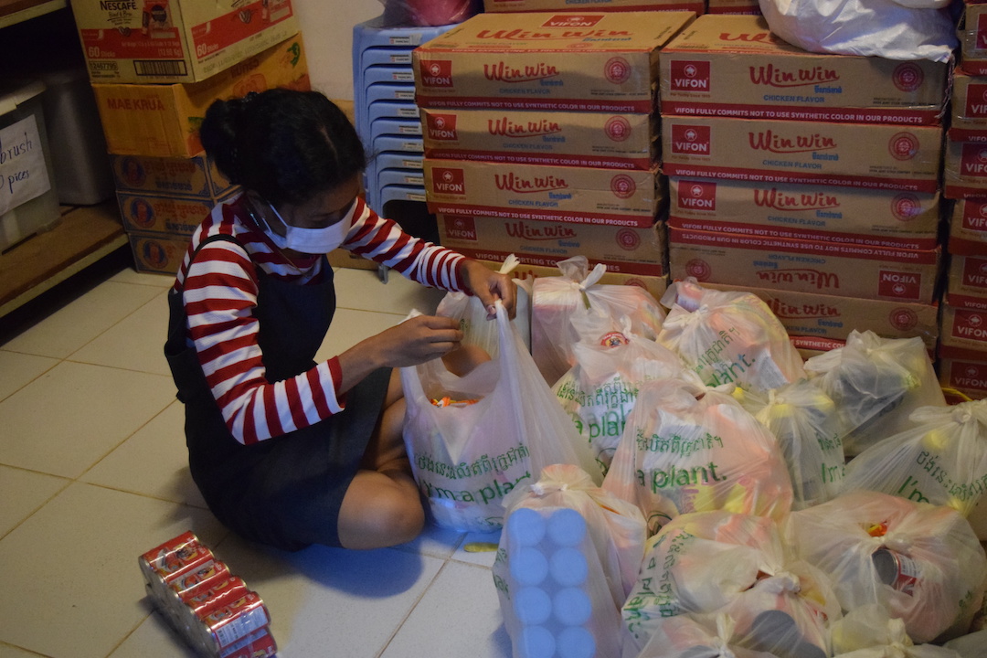 Food relief packing at PLF HQ